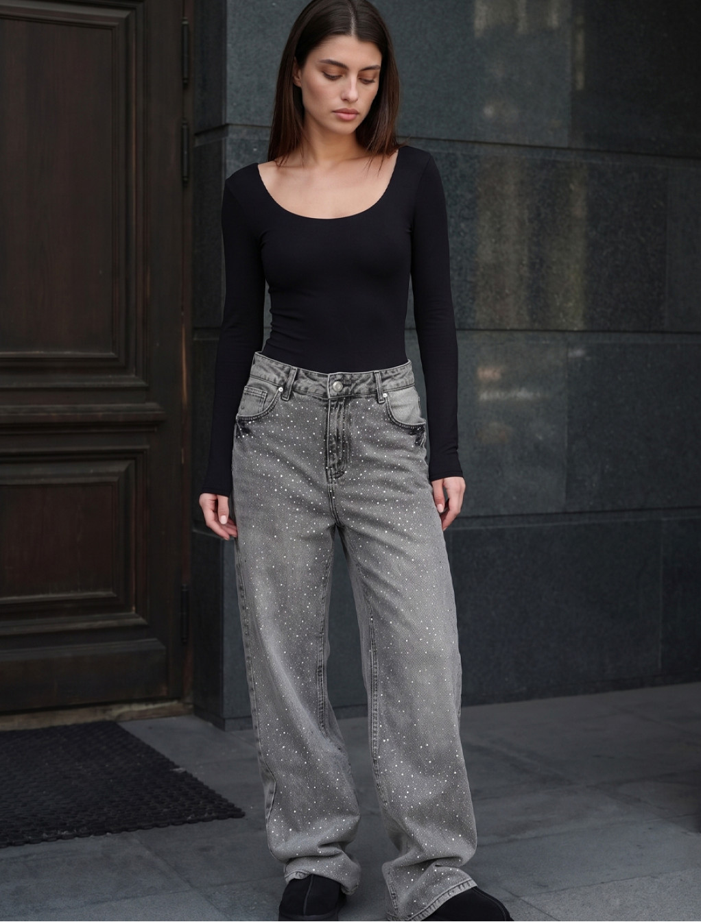 Dżinsy Staff 18 gray wide leg