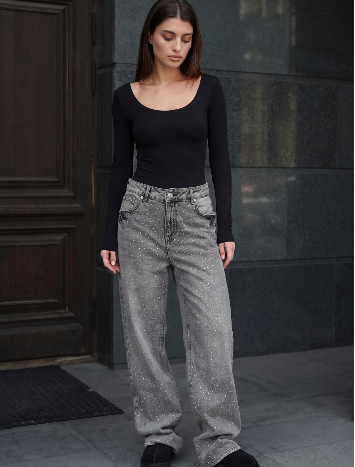 Dżinsy Staff 18 gray wide leg