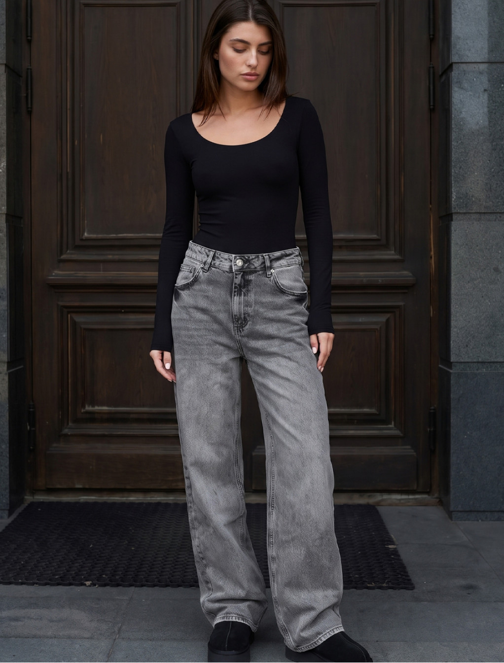 Dżinsy Staff 12 gray wide leg