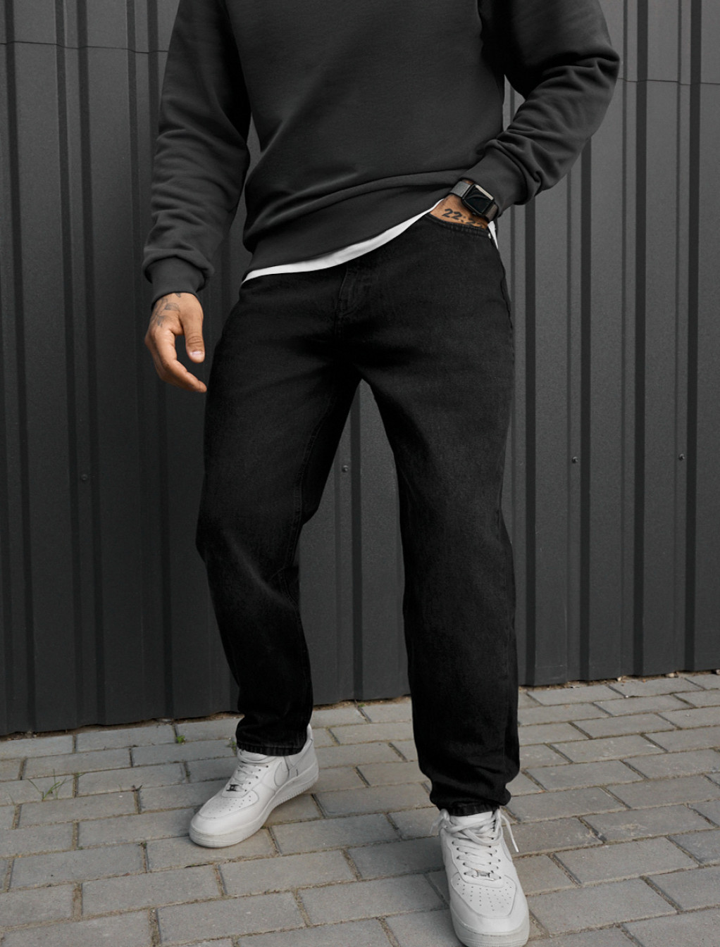 Dżinsy Staff  loose fit black