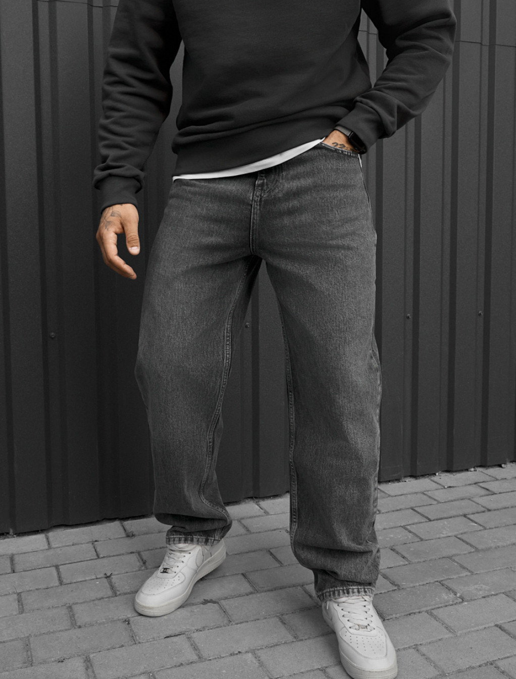 Dżinsy Staff 02 dark gray baggy