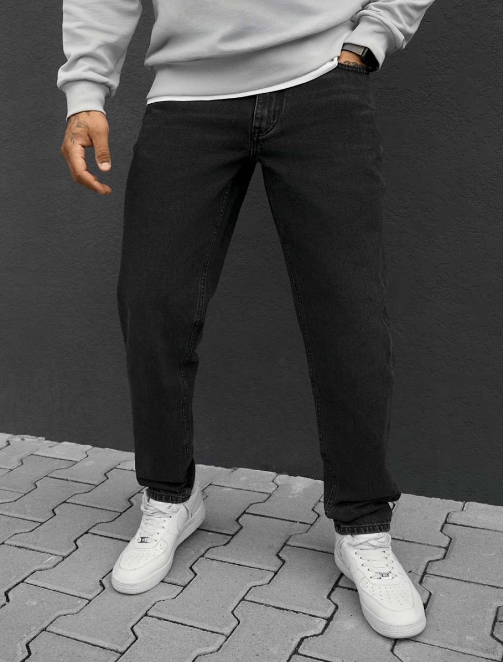 Dżinsy Staff 0126 dark gray regular