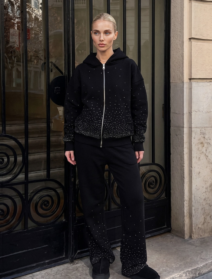 Dres Staff zip black oversize fleece