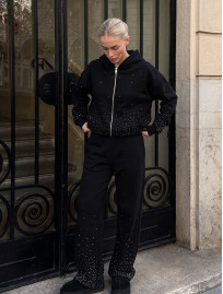Dres Staff zip black oversize fleece