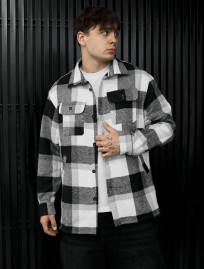 Kurtka-koszula Staff vo squares white & gray