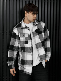Kurtka-koszula Staff vo squares white & gray