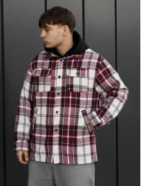 Kurtka-koszula Staff vo squares bordo & white