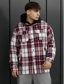 Kurtka-koszula Staff vo squares bordo & white