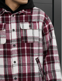 Kurtka-koszula Staff vo squares bordo & white