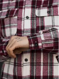 Kurtka-koszula Staff vo squares bordo & white