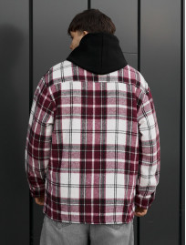 Kurtka-koszula Staff vo squares bordo & white