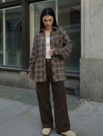 Koszula damska Staff gray & brown oversize
