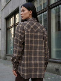 Koszula damska Staff gray & brown oversize