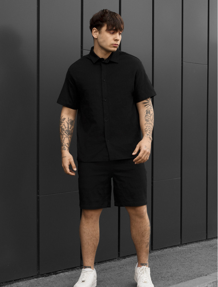 Komplet koszula + spodenki Staff rid black