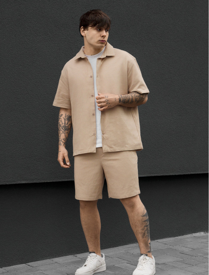 Komplet koszula + spodenki Staff rid beige