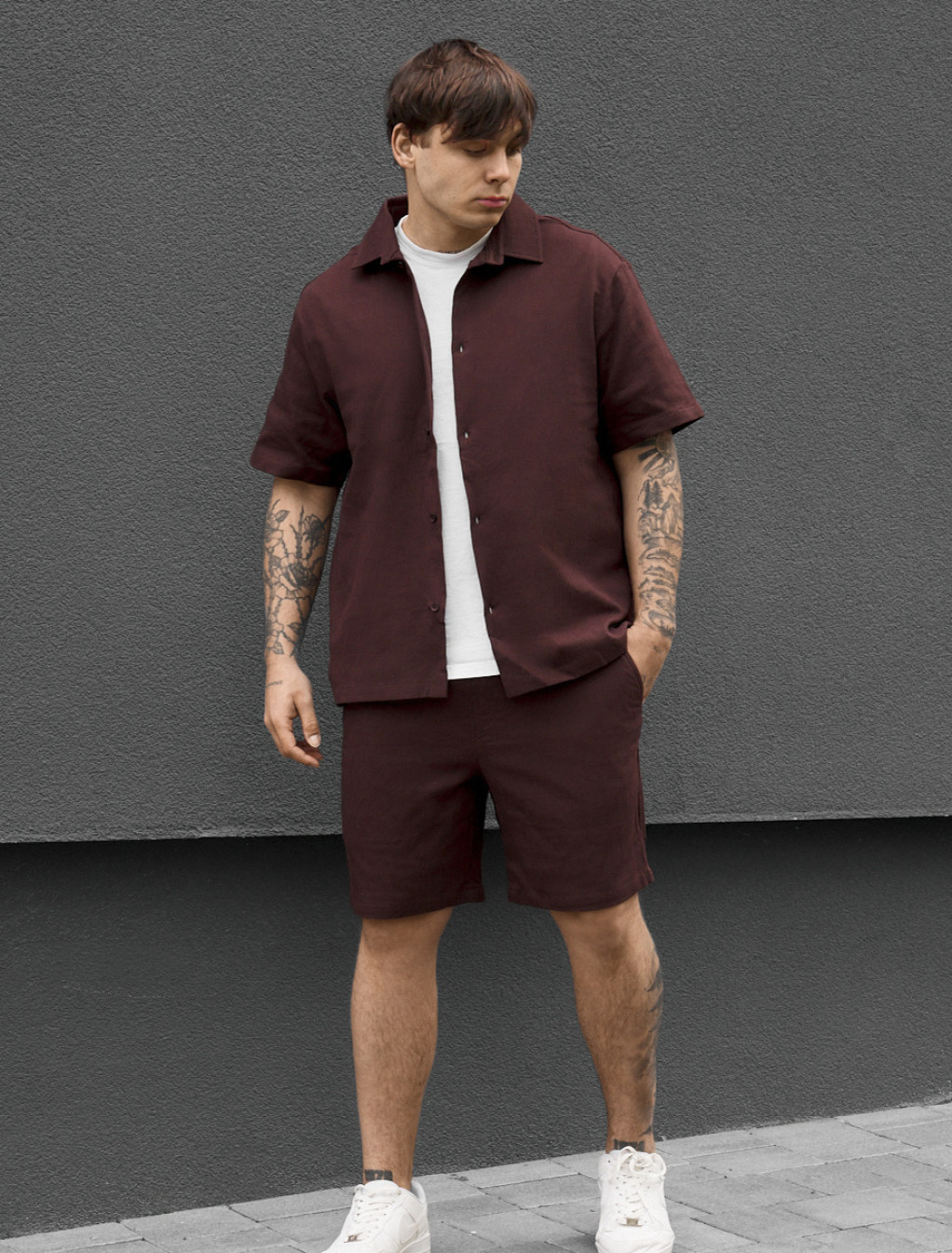Komplet koszula + spodenki Staff rid dark brown