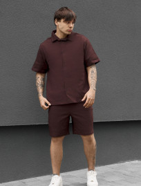 Komplet koszula + spodenki Staff rid dark brown