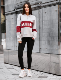 Olimpijka Staff mok light gray & bordo oversize fleece