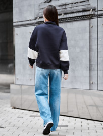 Olimpijka Staff mok navy & white oversize fleece