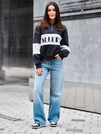 Olimpijka Staff mok navy & white oversize fleece