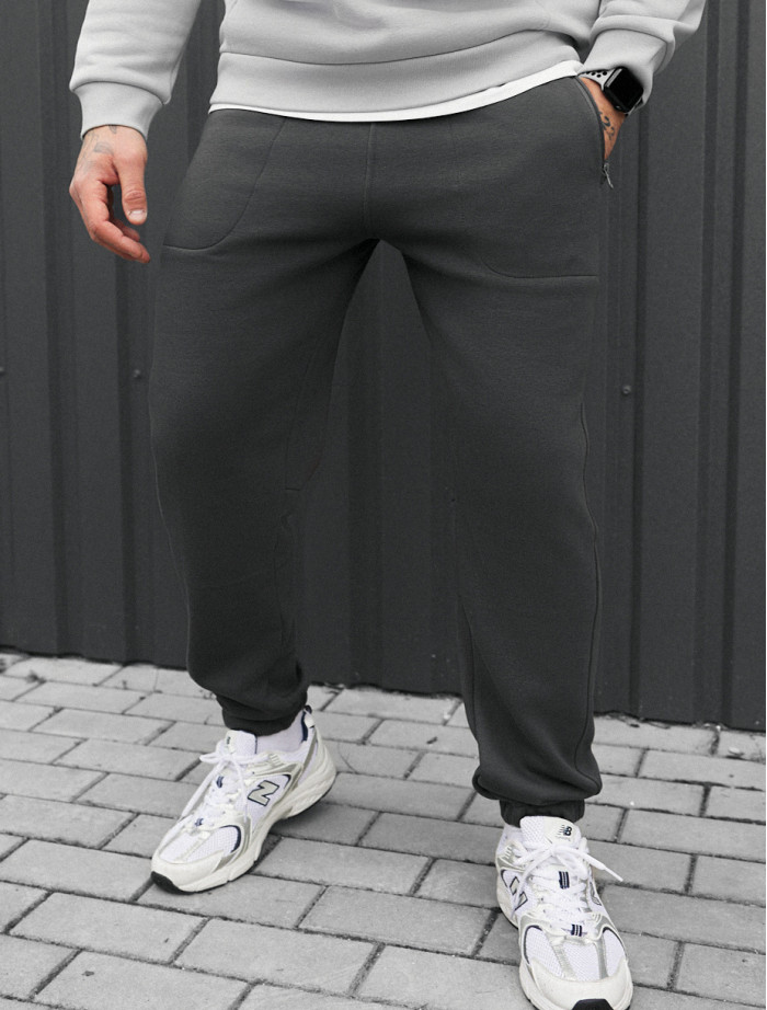 Spodnie dresowe Staff nib dark gray fleece