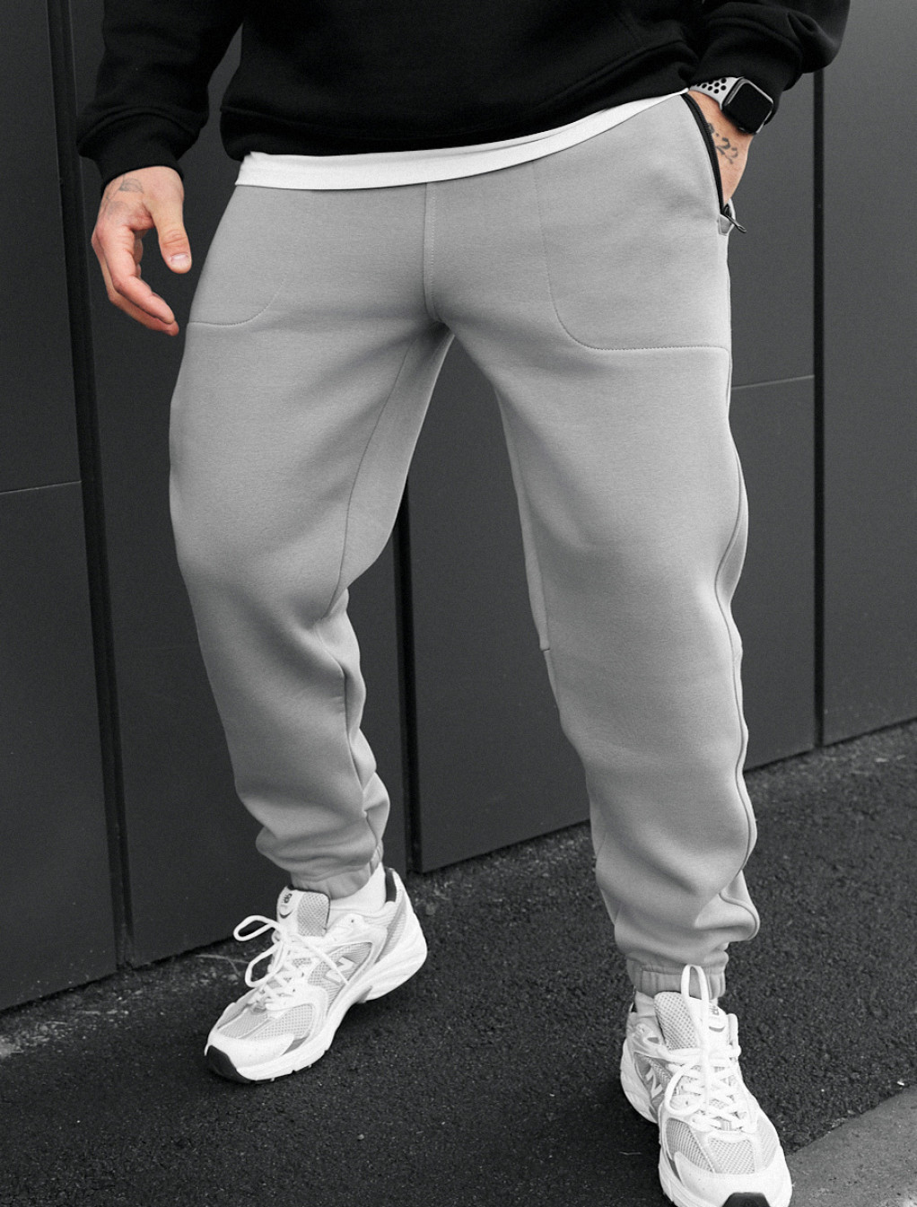 Spodnie dresowe Staff nib light gray fleece