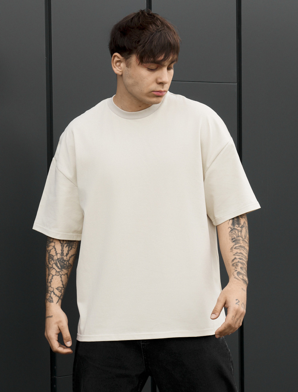 Koszulka Staff light beige oversize