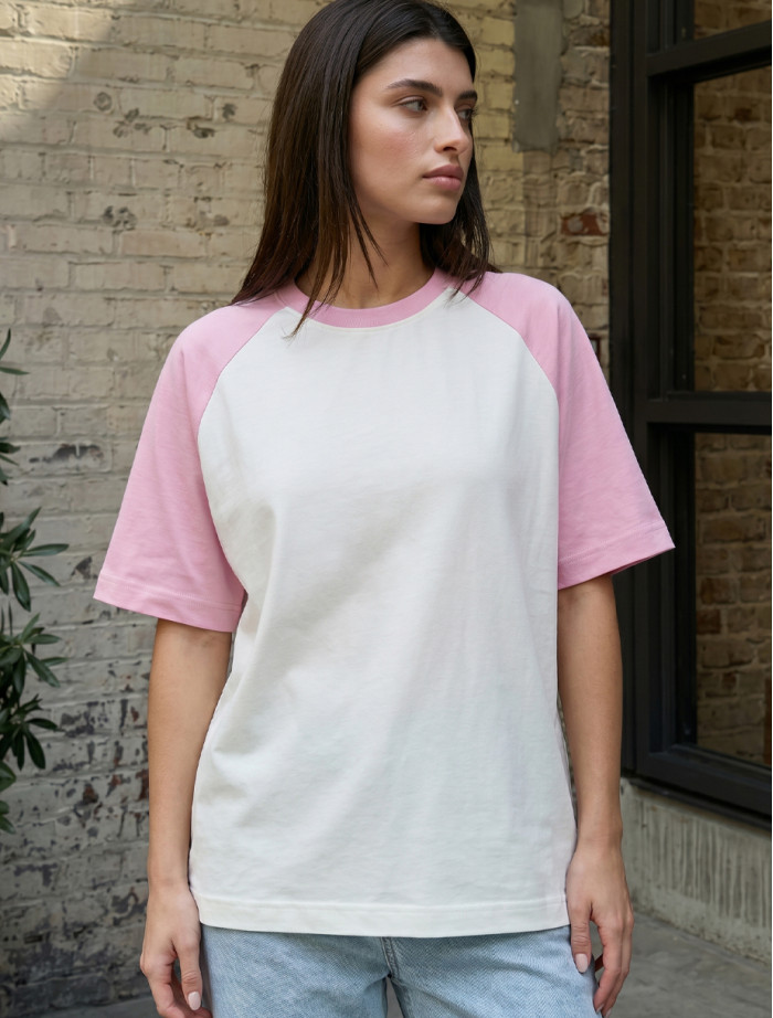 Koszulka Staff ed white & pink oversize