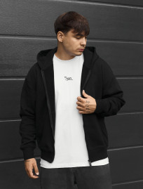 Bluza Staff lo zip black oversize fleece