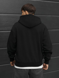 Bluza Staff lo zip black oversize fleece