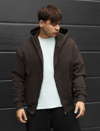 Bluza Staff lo zip brown oversize fleece