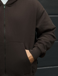 Bluza Staff lo zip brown oversize fleece