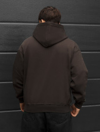 Bluza Staff lo zip brown oversize fleece