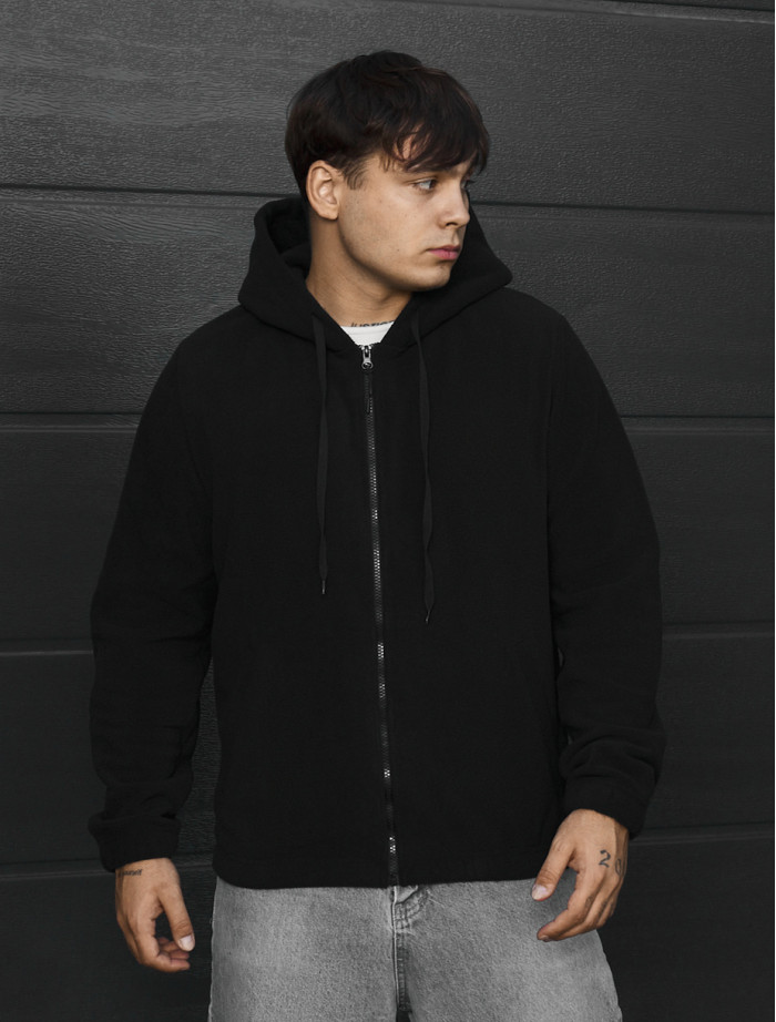 Bluza Staff zip black fleece