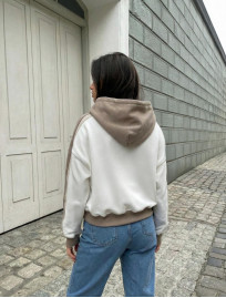 Bluza Staff twi white & light brown oversize