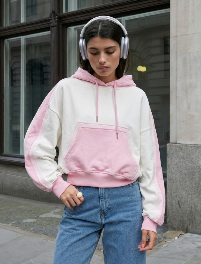 Bluza Staff twi white & pink oversize