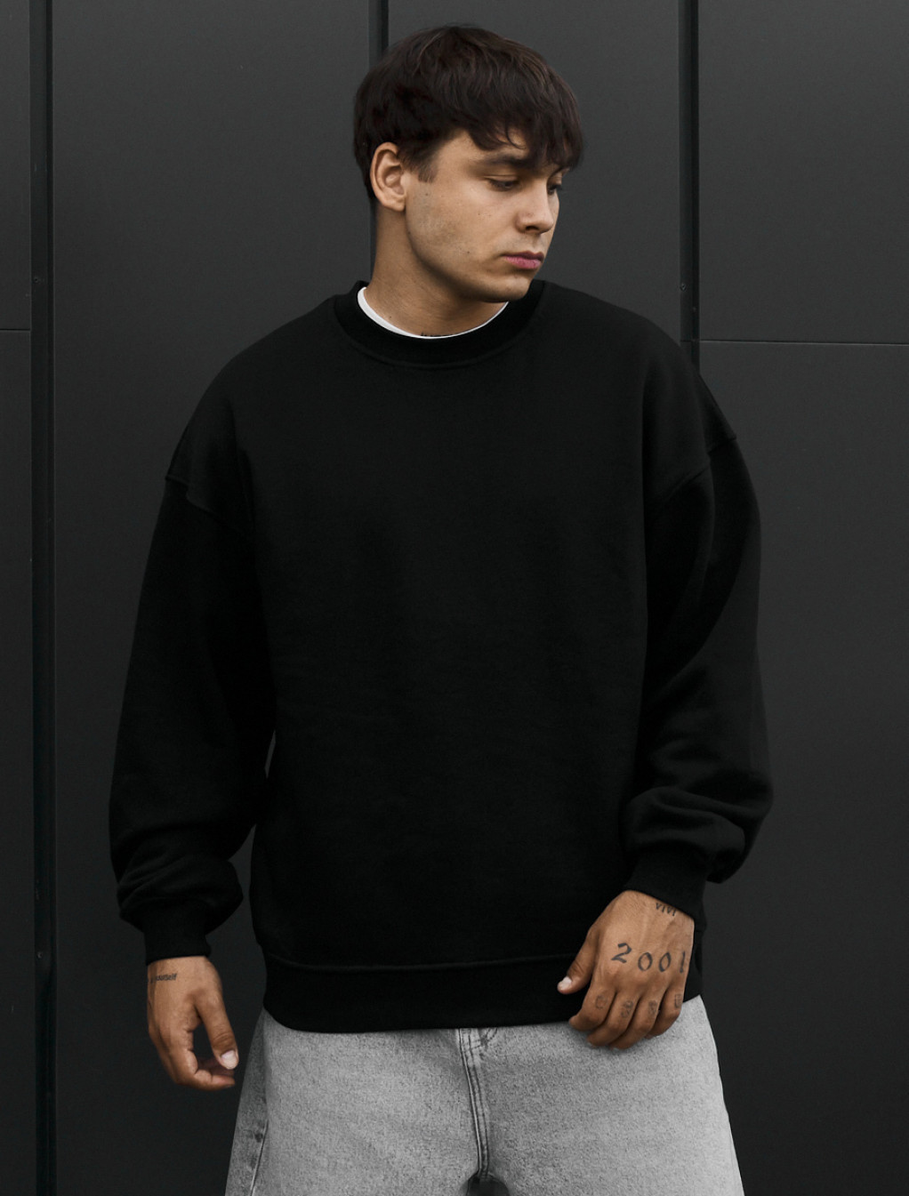 Bluza Staff black oversize fleece