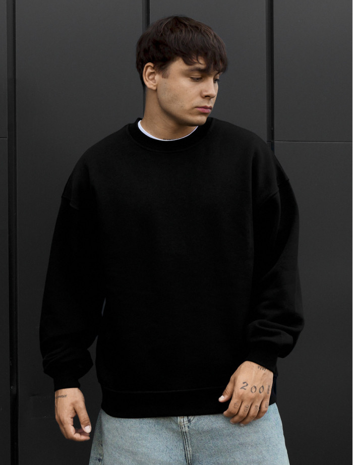 Bluza Staff black oversize fleece