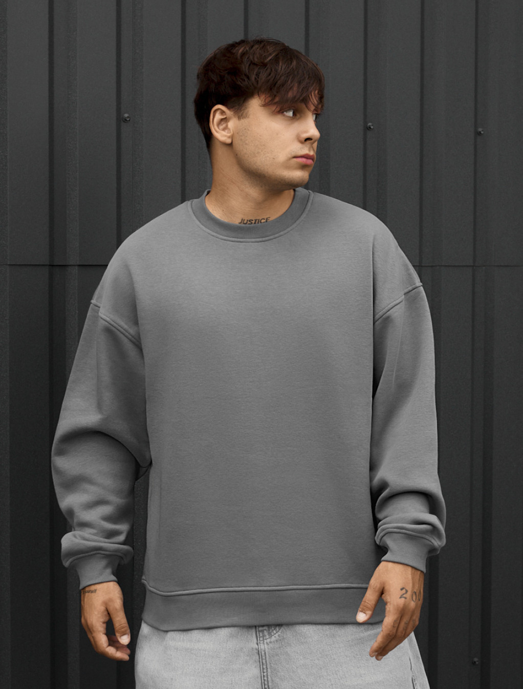 Bluza Staff gray oversize fleece