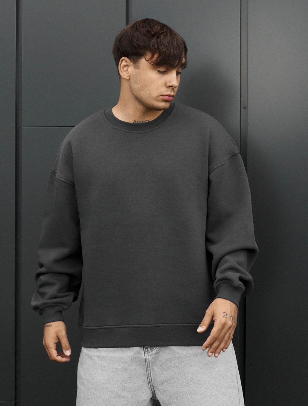 Bluza Staff graphite oversize fleece