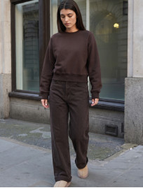 Bluza Staff make dark brown fleece