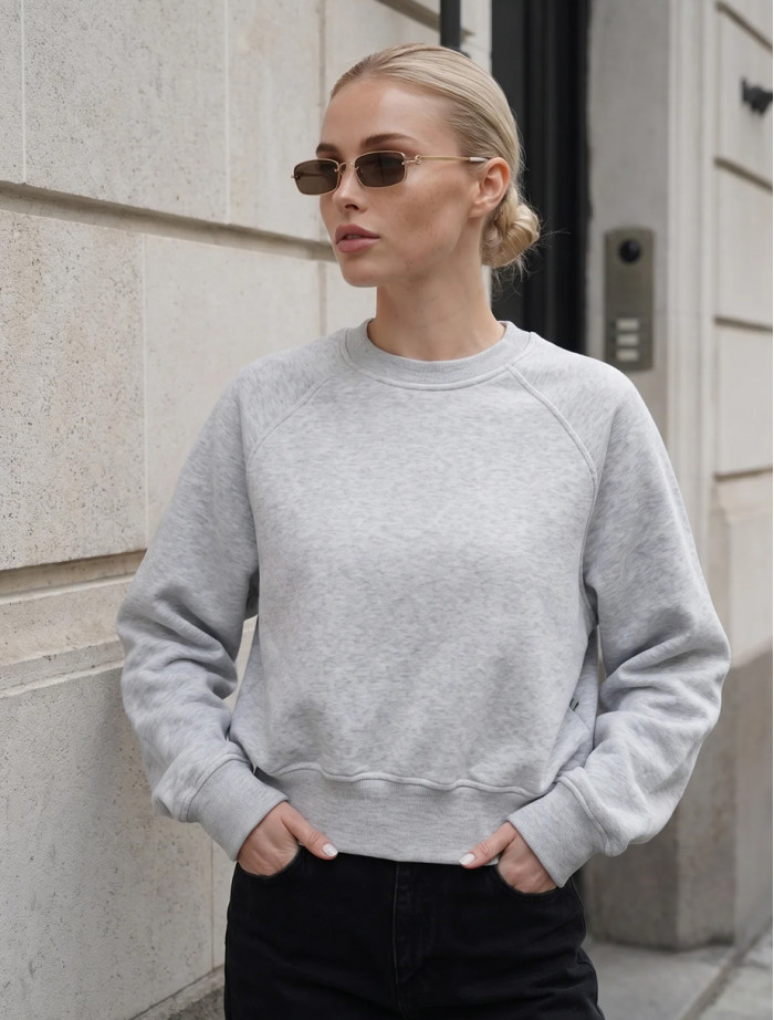 Bluza Staff make gray melange fleece