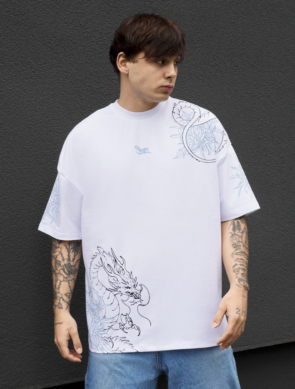 Koszulka Staff logo & drago oversize