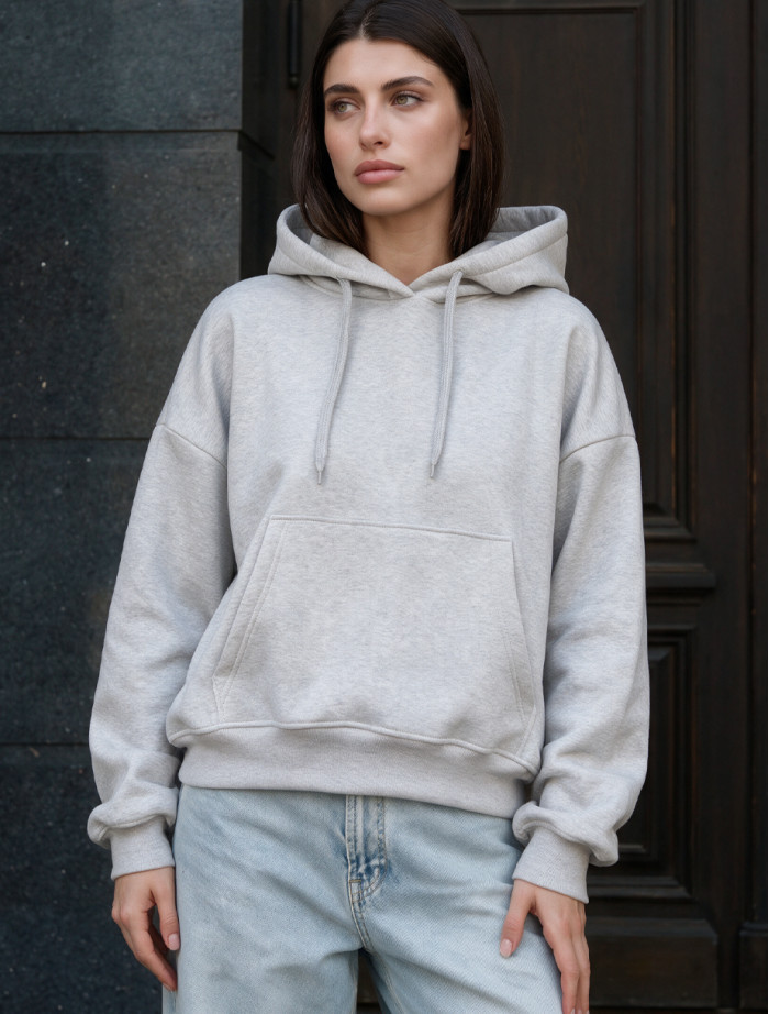 Bluza Staff ti gray melange oversize fleece