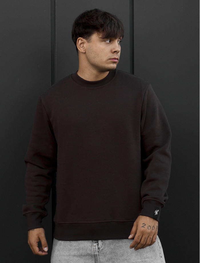 Світшот Staff dark brown basic fleece