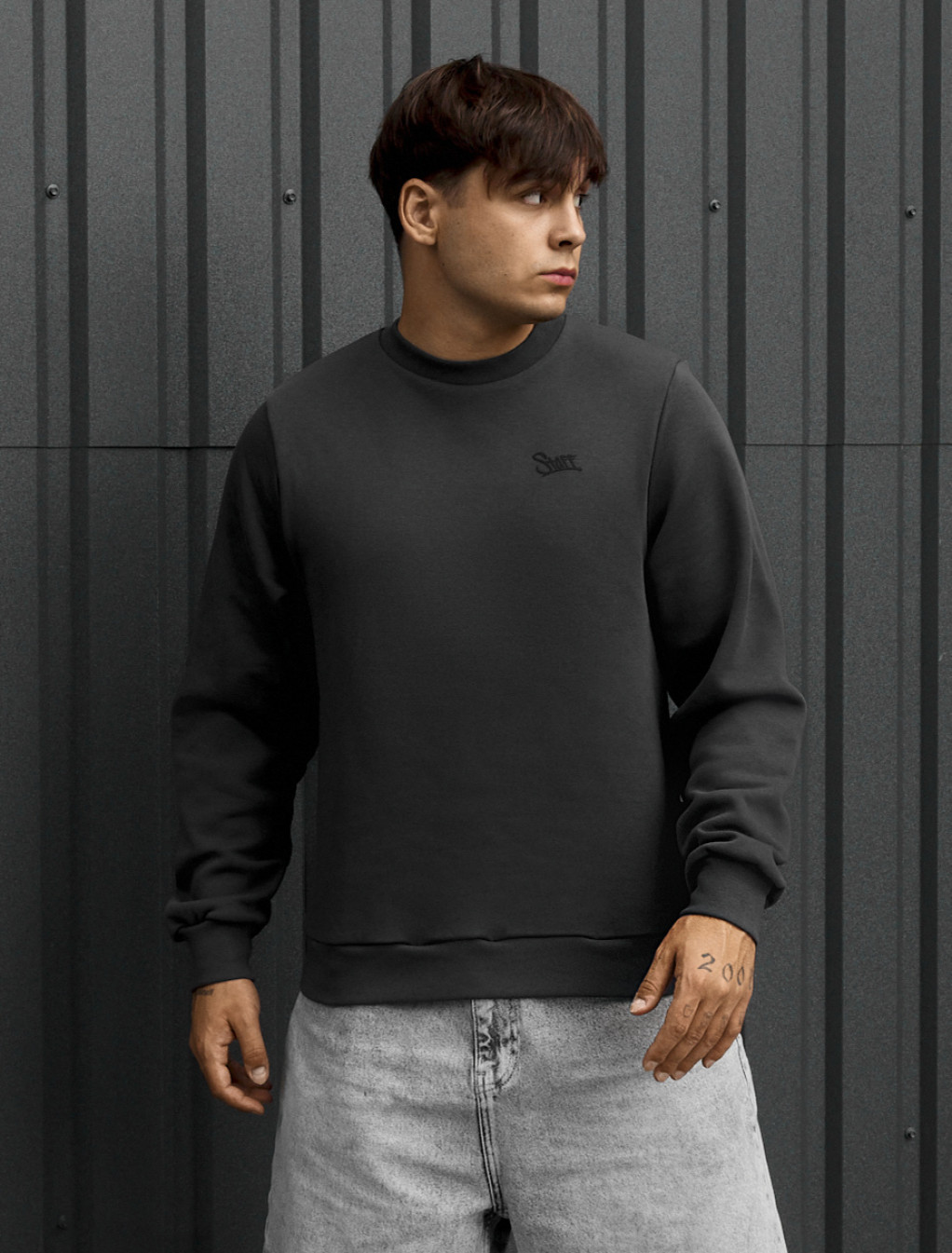 Bluza Staff logo dark gray fleece