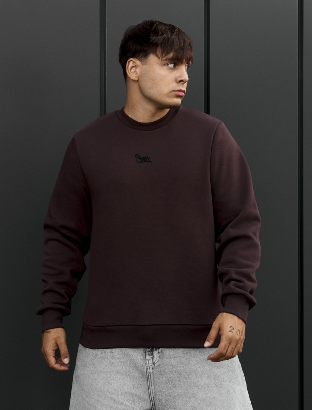 Bluza Staff logo brown fleece