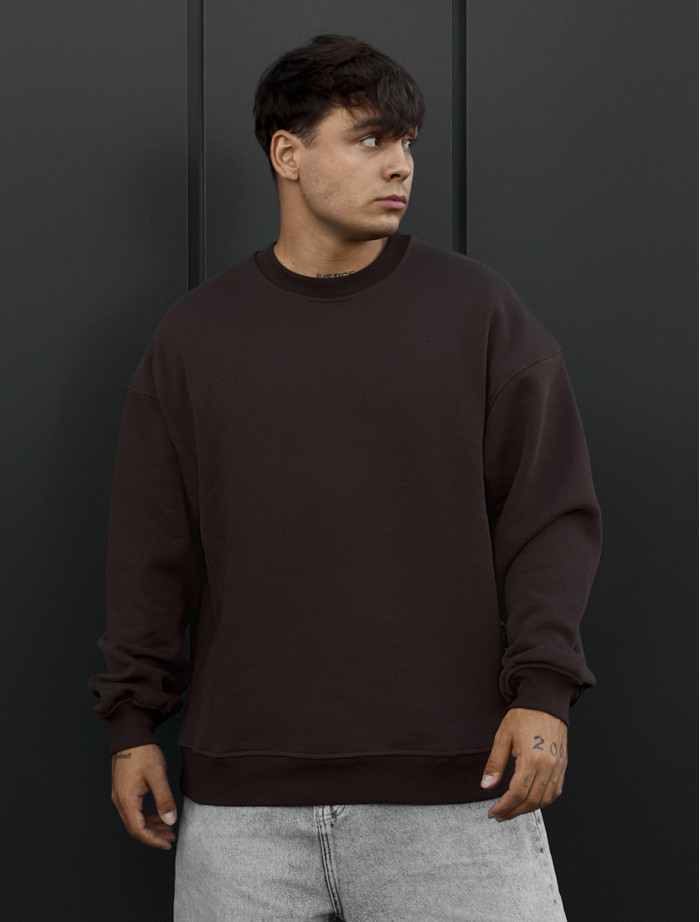 Bluza Staff dark brown oversize fleece