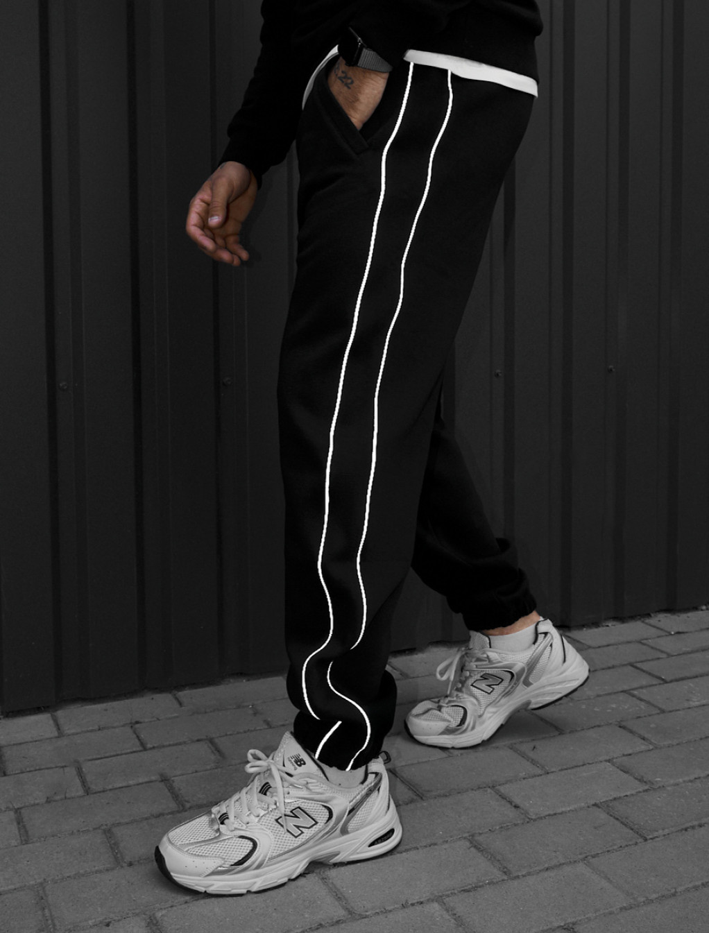 Spodnie dresowe Staff al black reflective fleece