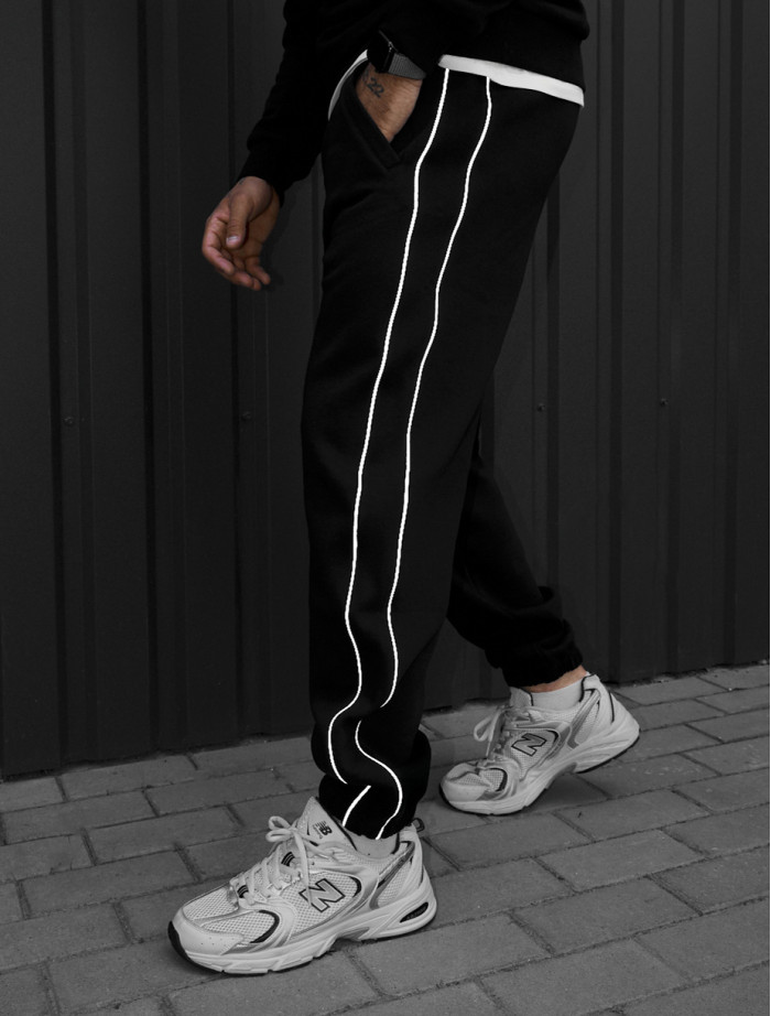 Spodnie dresowe Staff al black reflective fleece